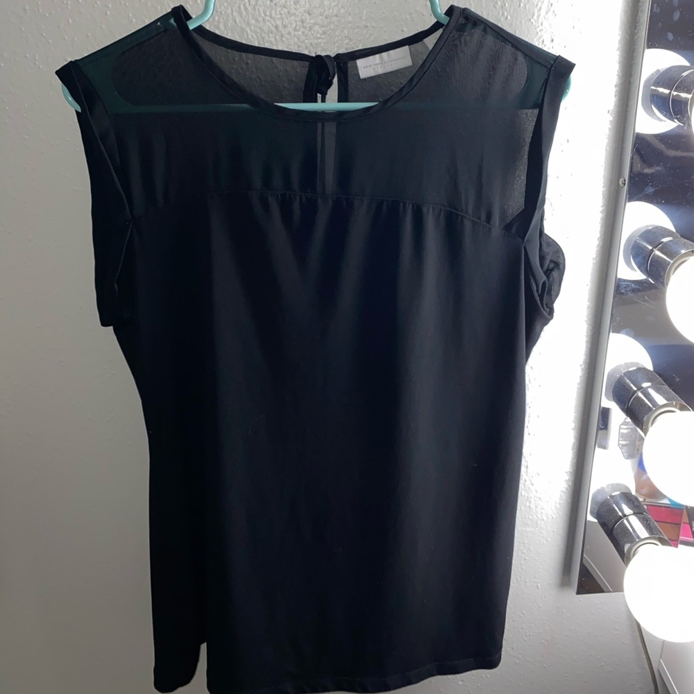 black mesh blouse